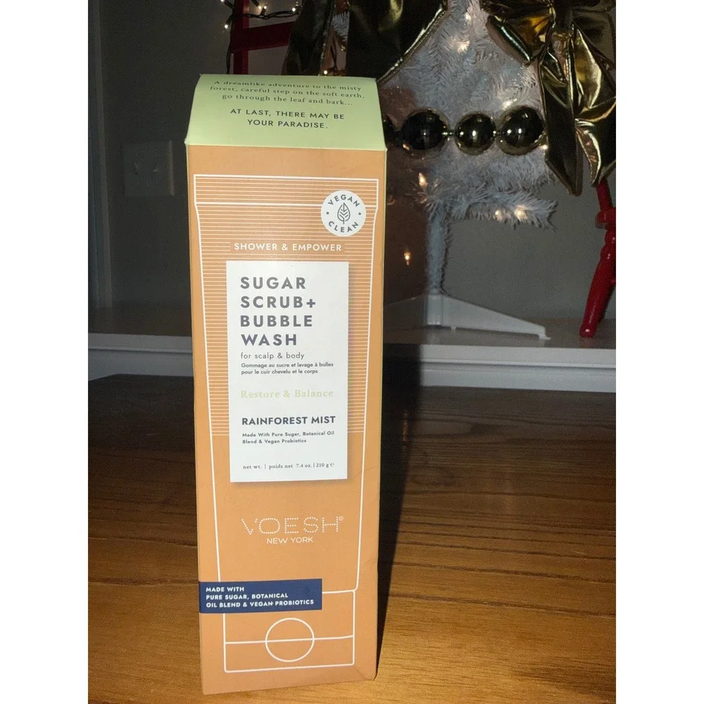 VOESH New York‎ Sugar Scrub Bubble Wash Rainforest Mist Vegan Scalp Body 7.4 oz